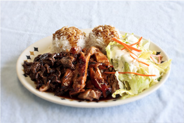 chicken beef teriyaki combo